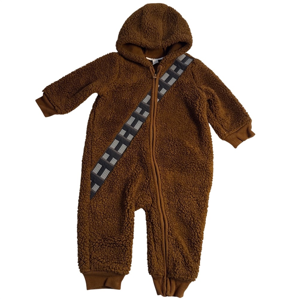 Gap x Star Wars Chewbacca Sherpa Brown one-piece peak jumper outfit 6-12 month